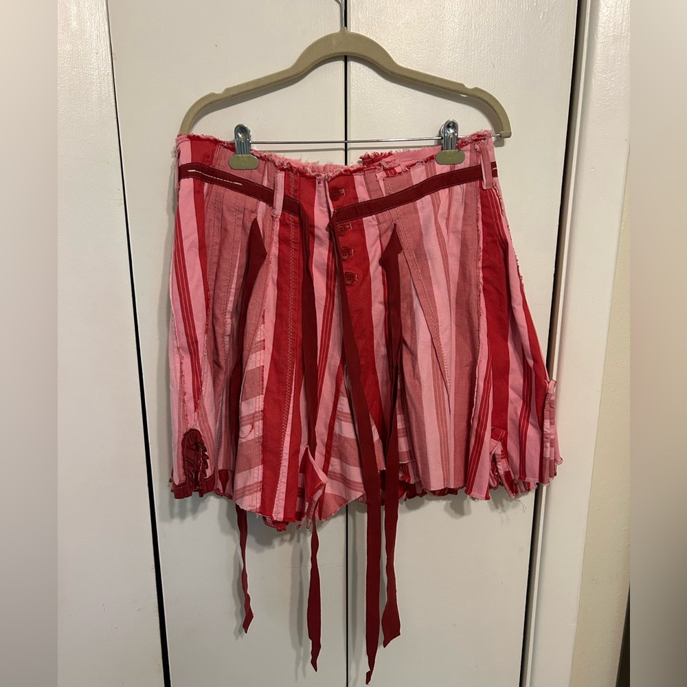 Striped Pink and Red Marithe & Francois Girbaud Skirt